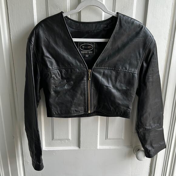 Tannery West Leather Bolero Leather Jacket - Picture 2 of 8